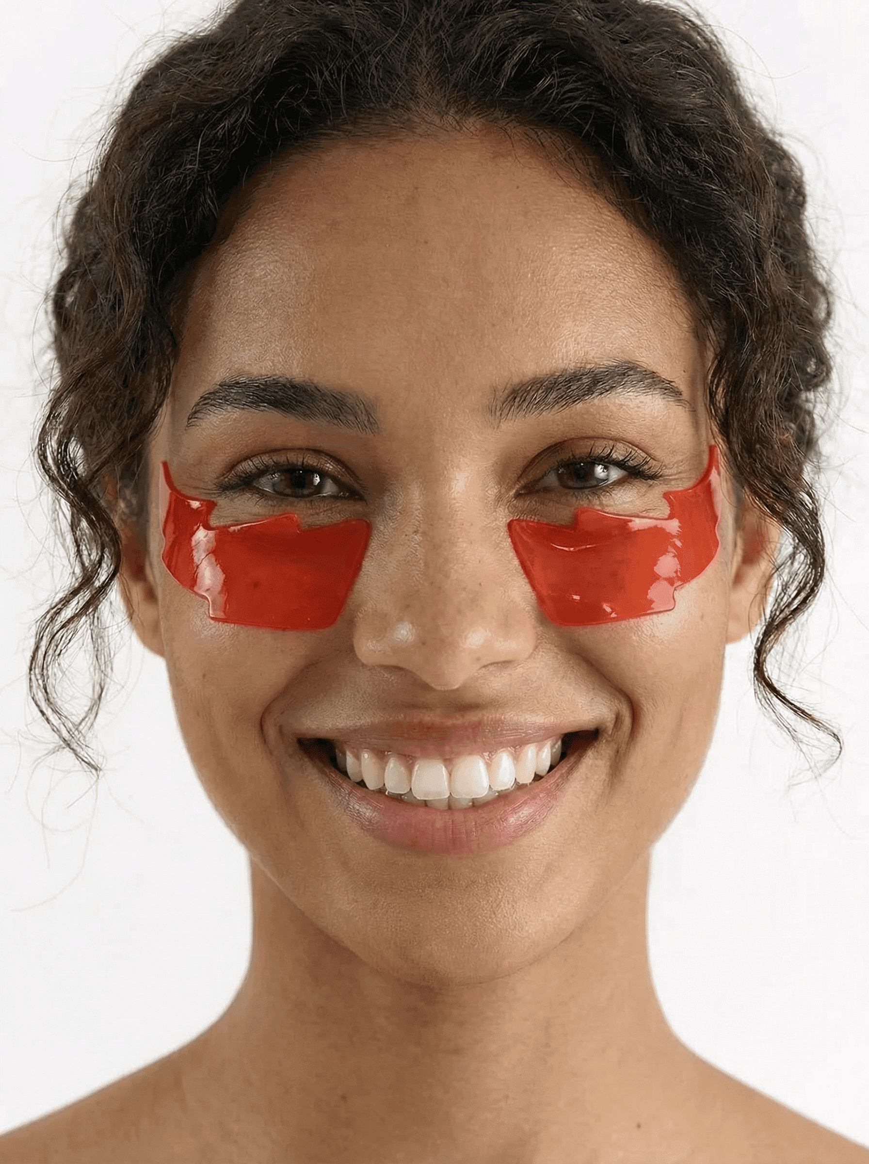Model wearing elluma star and moon under-eye masks